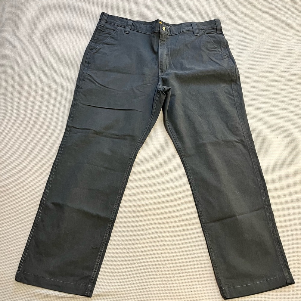 Carhartt Relaxed Fit Stretch Flat Front Pants in Gray - Mens 42/30